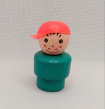 Load image into Gallery viewer, Turquoise body red hat boy wood body/plastic head