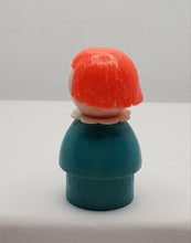 Load image into Gallery viewer, Mini Snowmobile Red Head Turquoise Wood Body/Plastic head Girl #705 1971-73- will update picture when I get a chance - it will be nice