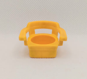 Butterscotch Yellow Triangle Back Barrel Captain's Chair