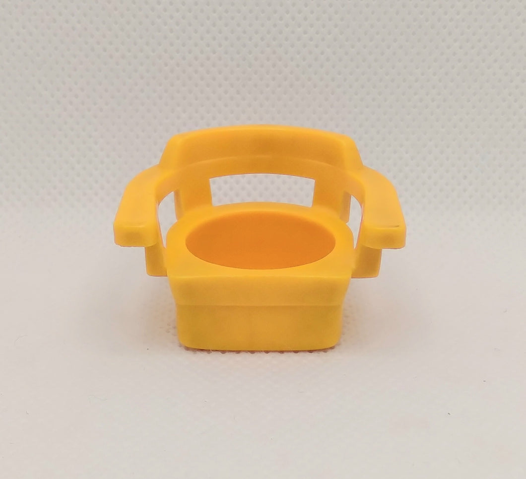 Butterscotch Yellow Triangle Back Barrel Captain's Chair