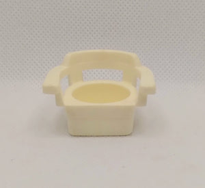 White Triangle Back Barrel Captain's Chair