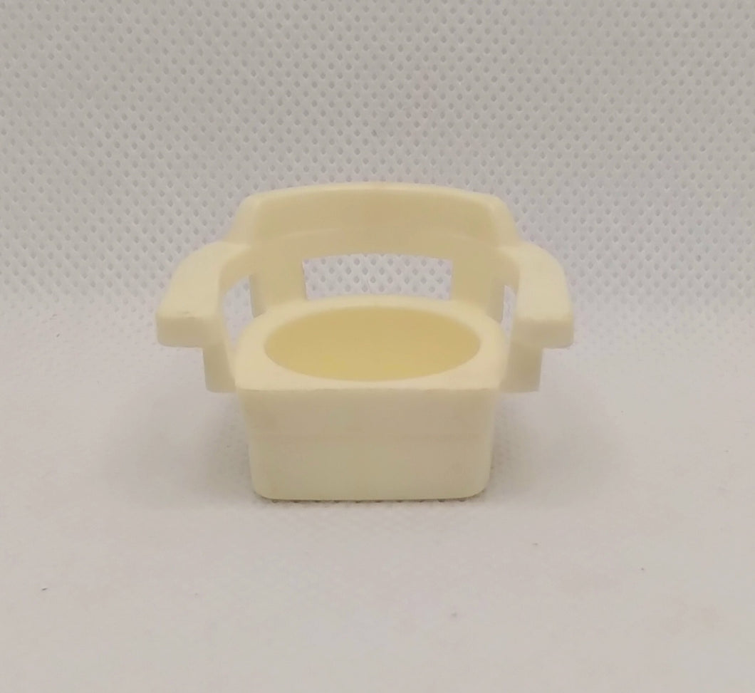White Triangle Back Barrel Captain's Chair