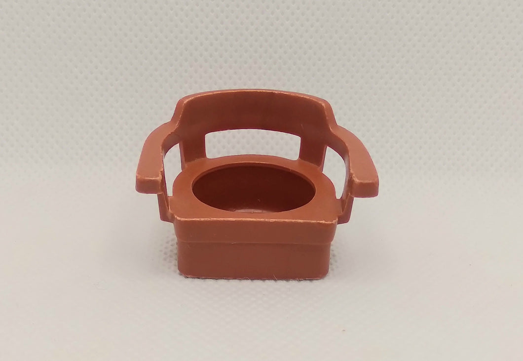 Milk Chocolate Triangle Back Barrel Captain's Chair