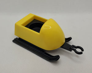 Snowmobile Sled Yellow Black Skis