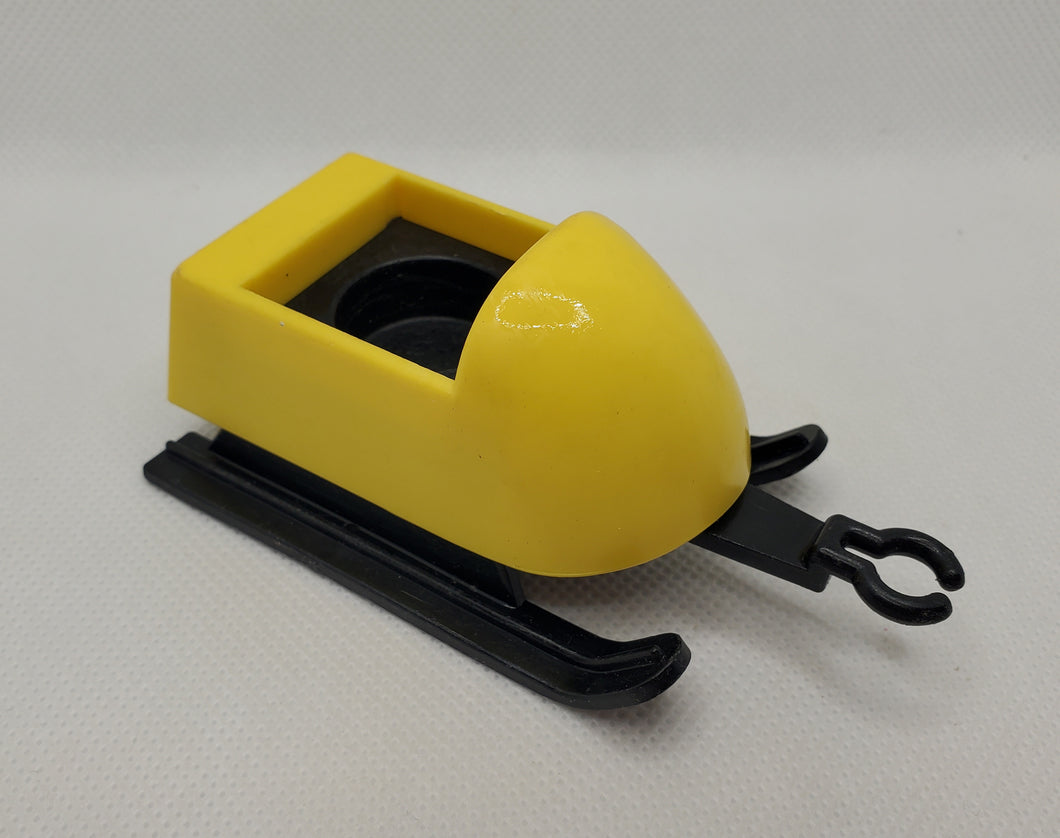 Snowmobile Sled Yellow Black Skis