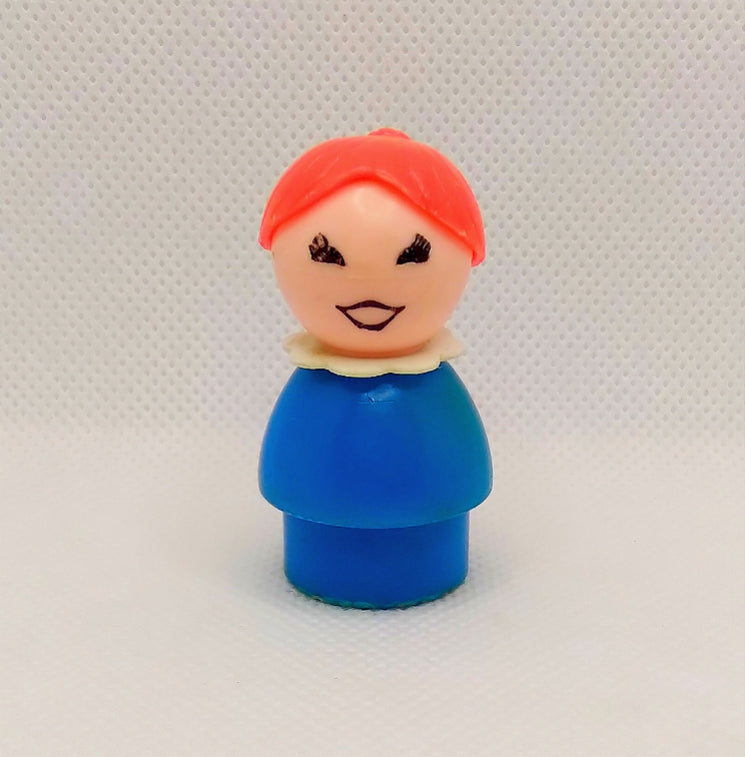 Blue body red hair ponytail girl- All plastic