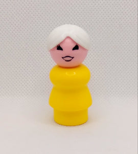 Yellow body white hair mom/grandma- All plastic