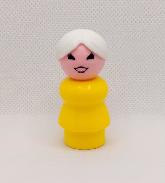 Yellow body white hair mom/grandma- All plastic