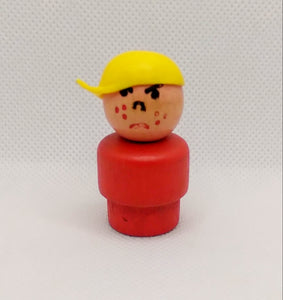 Red body yellow cap Angry Boy Butch boy all wood