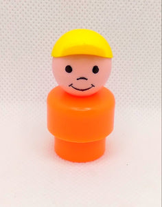 Orange body yellow cap boy