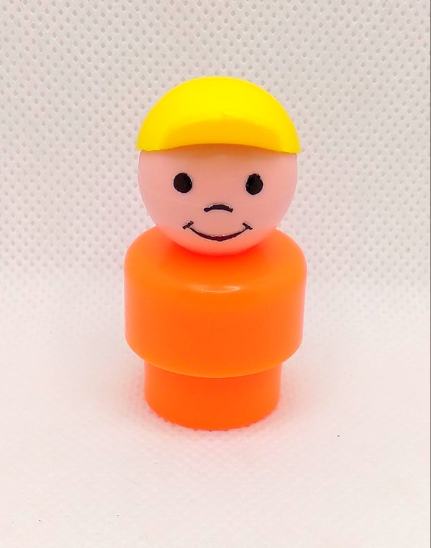 Orange body yellow cap boy