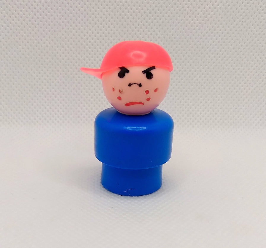 Blue body red cap Angry Boy Butch- All plastic