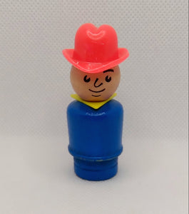 Blue body All Wood yellow triangle scarf red hat cowboy Farmer