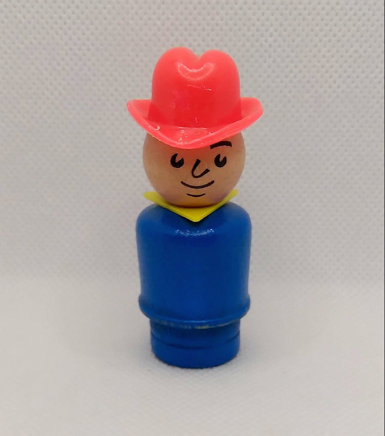 Blue body All Wood yellow triangle scarf red hat cowboy Farmer