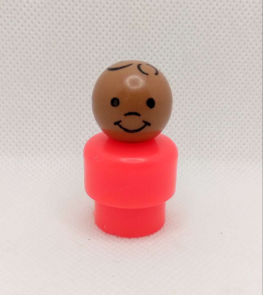 AA Red body black stamped hair boy - All plastic