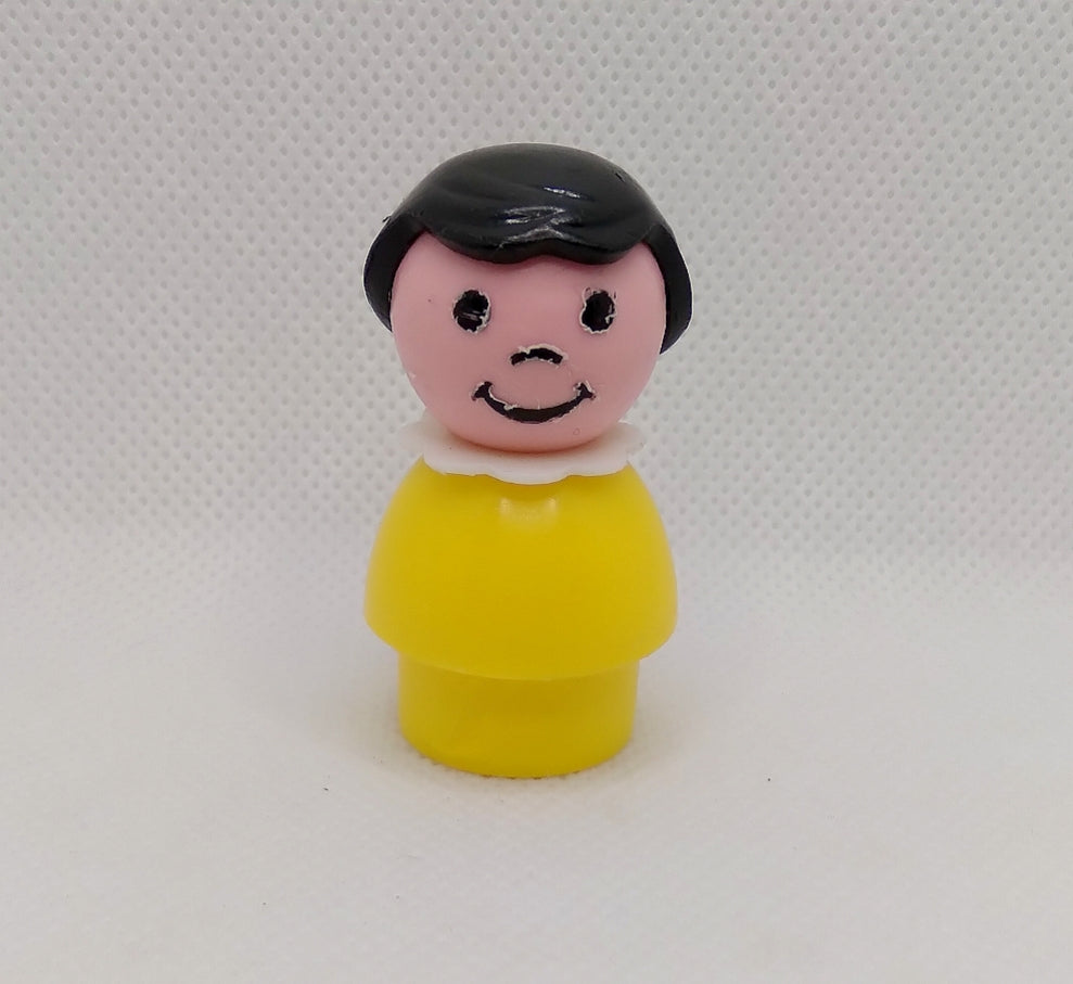Yellow body black hair girl