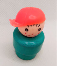 Load image into Gallery viewer, Turquoise body red hat boy wood body/plastic head
