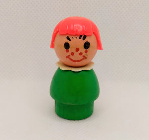 Green Body red haired freckles girl all wood