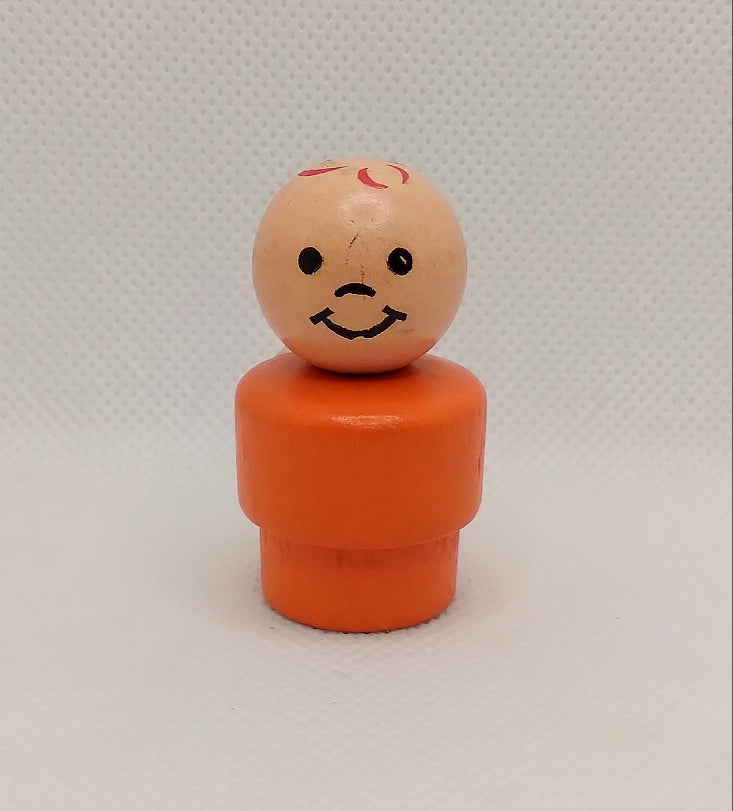 Orange body red stamped hair boy wood