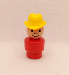 Red body yellow hat all wood cowboy boy