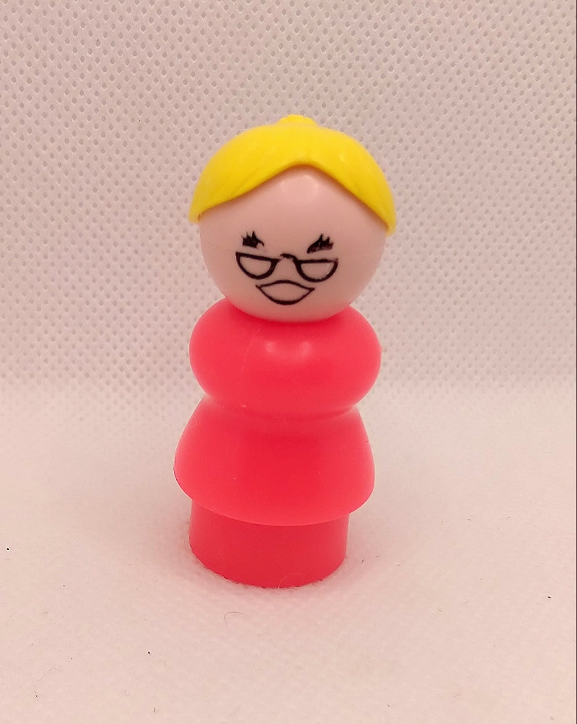 Red Body Blonde Glasses Teacher