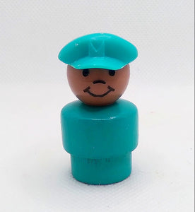 Airport Helicopter Pilot Boy Turquoise Wood Body/plastic head