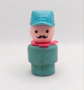 Play Family Circus Train Conductor Wood Body #991  wood body/plastic head