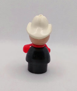 Old All Wood Fireman  Freckles White Hat Red Arms