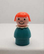 Load image into Gallery viewer, Mini Snowmobile Red Head Turquoise Wood Body/Plastic head Girl #705 1971-73- will update picture when I get a chance - it will be nice
