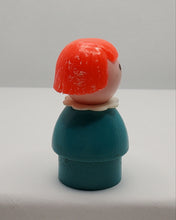 Load image into Gallery viewer, Mini Snowmobile Red Head Turquoise Wood Body/Plastic head Girl #705 1971-73- will update picture when I get a chance - it will be nice
