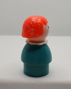 Mini Snowmobile Red Head Turquoise Wood Body/Plastic head Girl #705 1971-73- will update picture when I get a chance - it will be nice