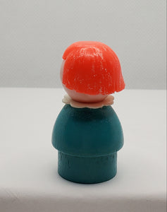 Mini Snowmobile Red Head Turquoise Wood Body/Plastic head Girl #705 1971-73- will update picture when I get a chance - it will be nice