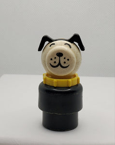 Yellow Collar Lucky Dog Figure All Plastic