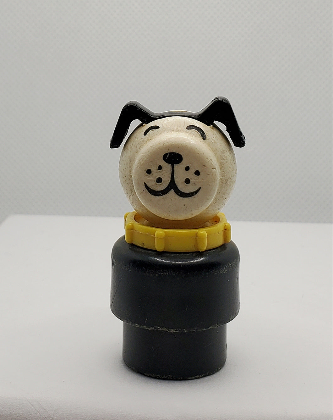 Yellow Collar Lucky Dog Figure All Plastic