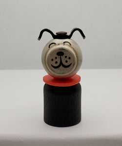 *RARE* Original Red Disc Collar Wood Lucky Dog from the #686 Car & Camper Set!