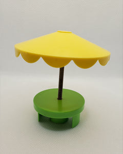Swimming Pool Set Umbrella Table Green / Yellow