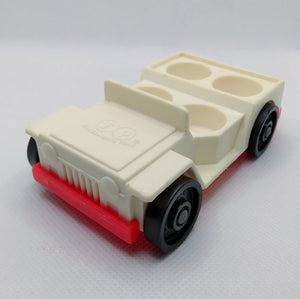 A Frame White Jeep Car 4 Seater with Red Trim