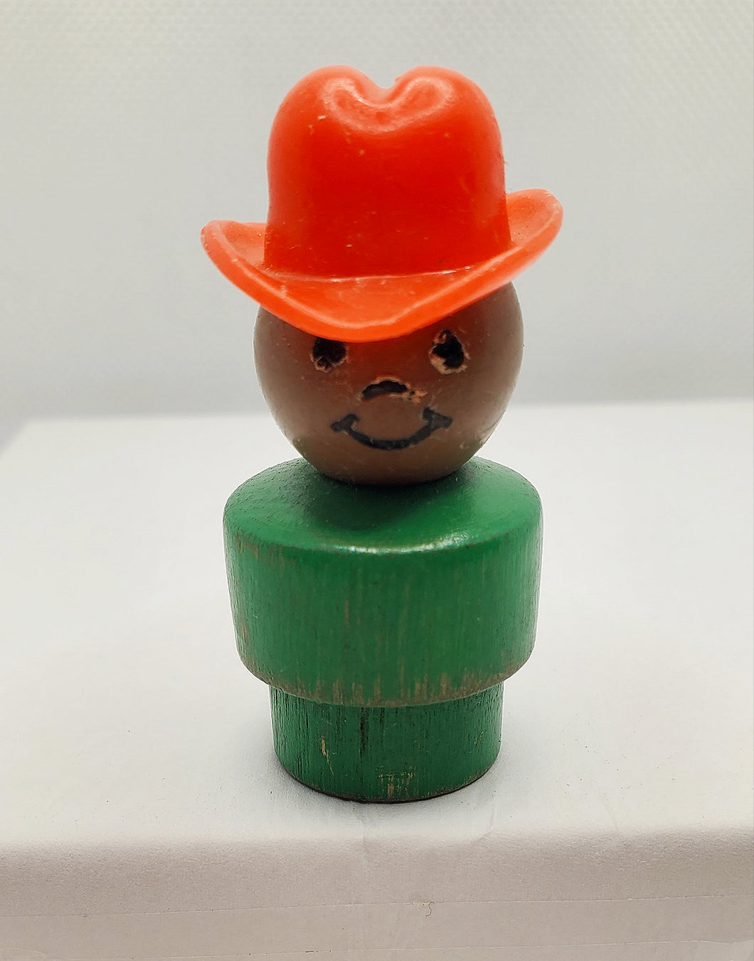 Green AA Wood Body/Plastic head Red Hat Cowboy