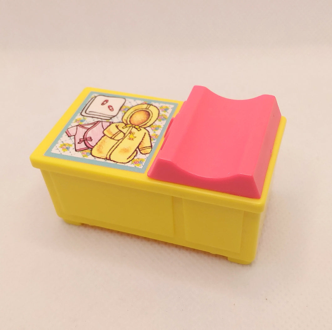 Nursery Changing Table in Yellow and Pink