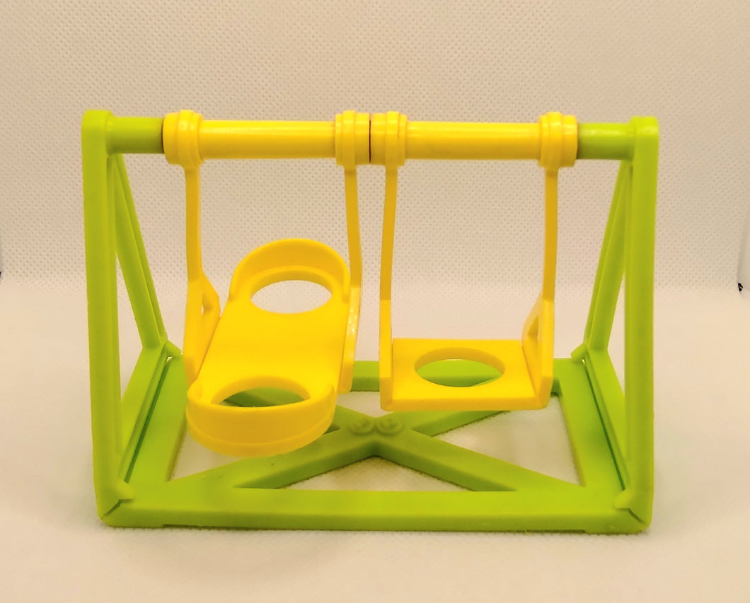 Play Family School #923 Swing Set Yellow swings/Green base