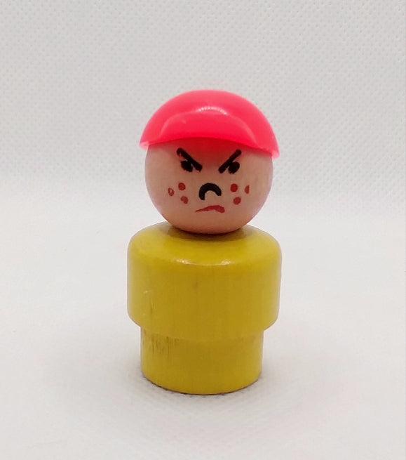 Yellow Bodied Red Cap Angry Boy Butch Freckles All Wood