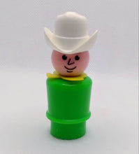 Load image into Gallery viewer, Farmer Cowboy Green Bodied White Gallon Hat Yellow Scarf
