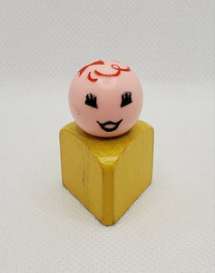 Lacing Shoe Triangle Wood Plastic Girl Figure 1965-1969 #136