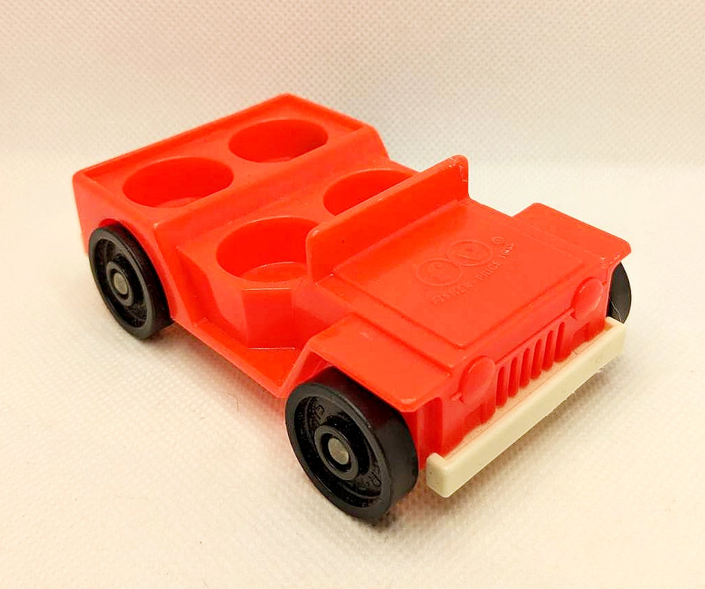 A Frame Solid Red Car 4 Seat Jeep Red top/White bottom