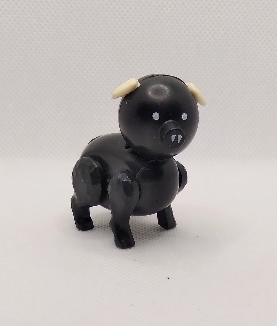 Farm Pig Black w/ White Ears