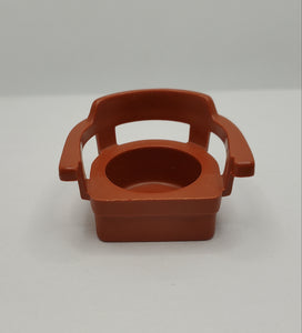 Barrel Chair Brick Brown Triangle Back