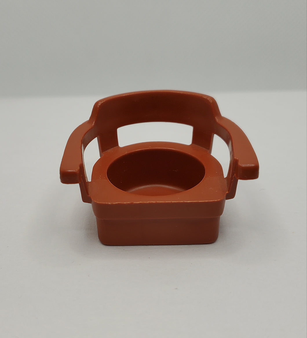 Barrel Chair Brick Brown Triangle Back