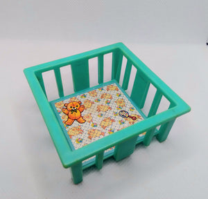 Nursery Crib in Turquoise Blue